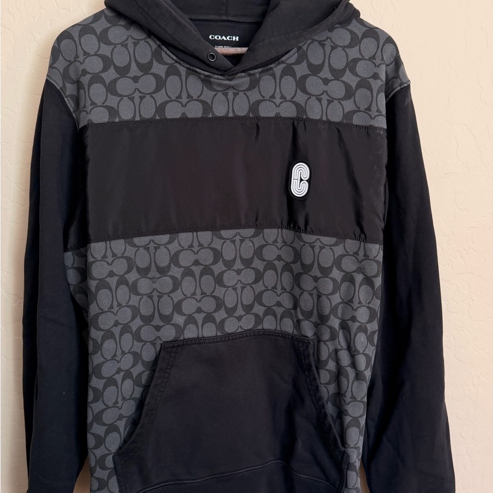 Coach Men's Black and Gray Hoodie